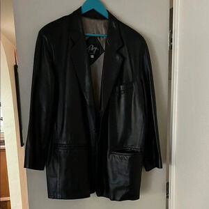 Remy Black Leather Jacket Blazer Nordstrom Size 44